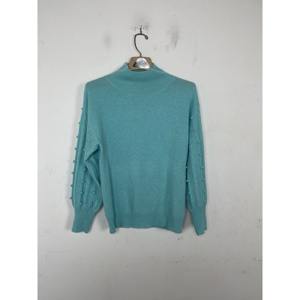 Scott &‎ Scott London Womens Sweater Small Blue 100% Cashmere Cable Knit Cozy